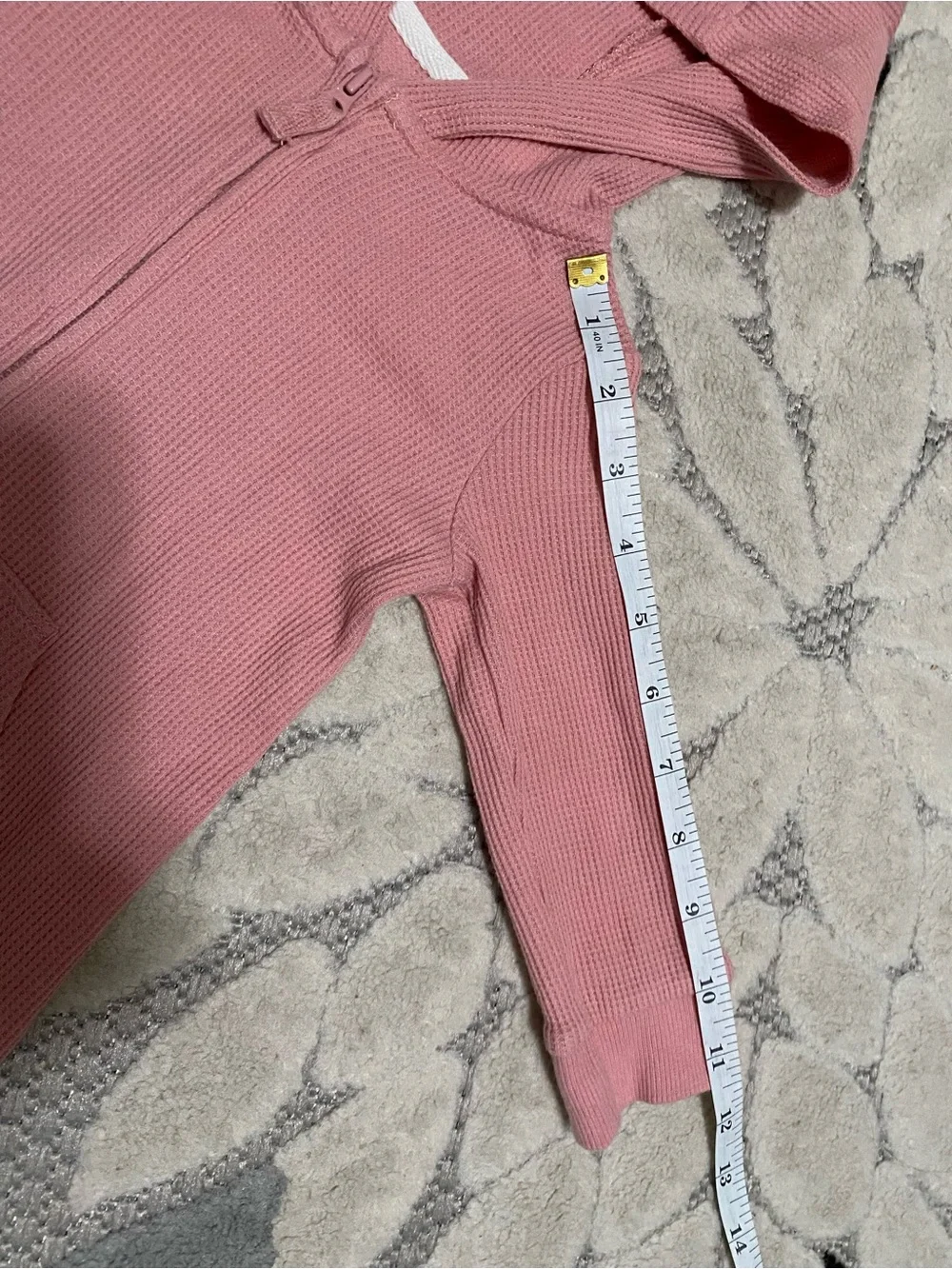 Carter's Baby Girl Pink Hooded Thermal Zip up Jumper 12 Month
